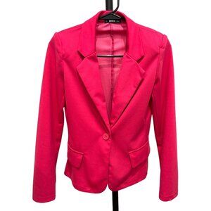 Shein Womens Hot Pink Blazer Jacket Single Button Sz XS